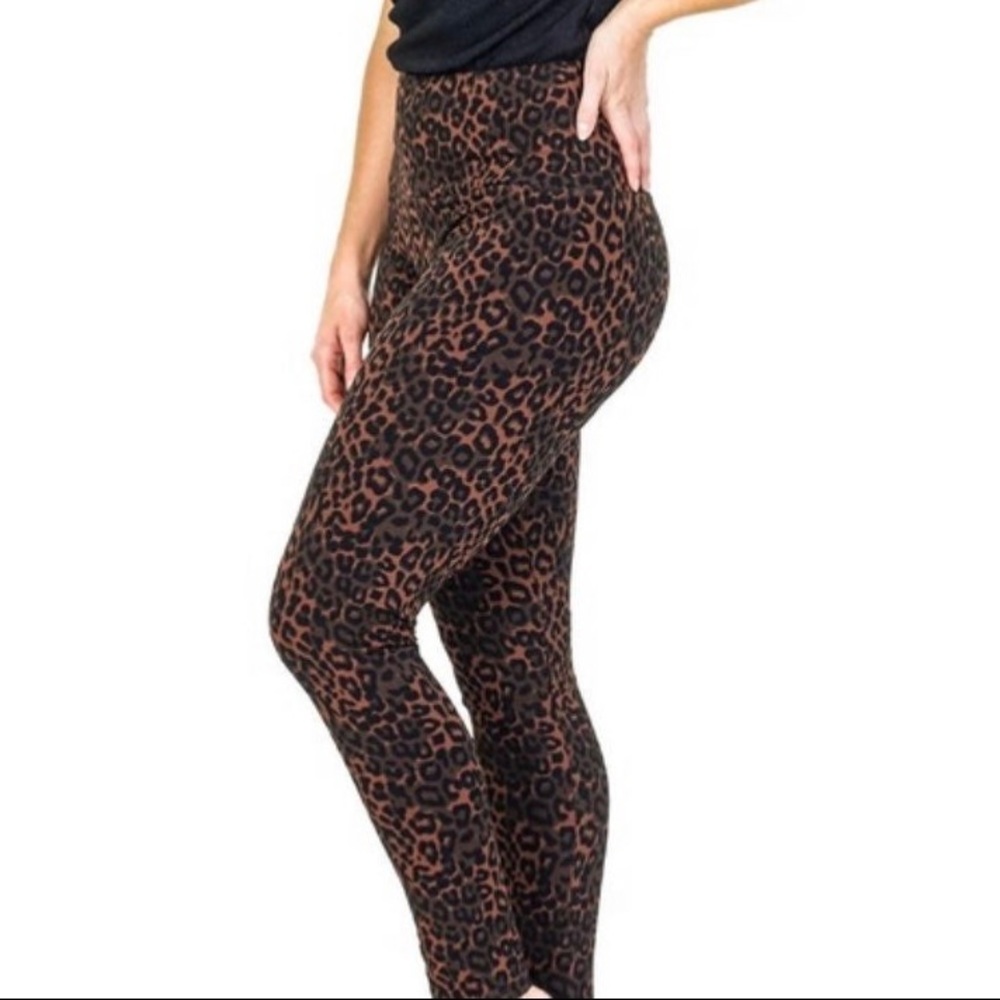 Casablanca by Marrakech Printed Cotton Legging-Brown Leopard